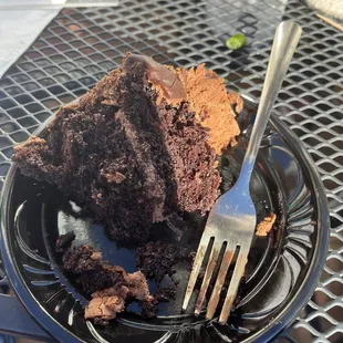 Chocolate cake (couldn&apos;t wait for a photo to dive in.. sorry!)