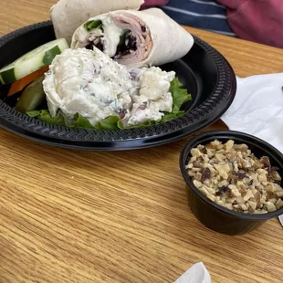 TheGrant sandwich: turkey wrap with cranberry sauce,