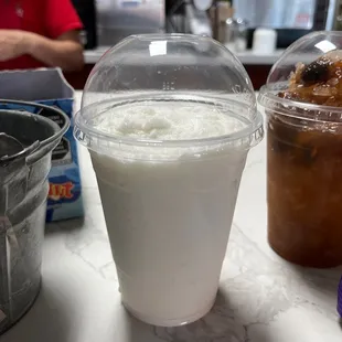 Coconut blended smoothie