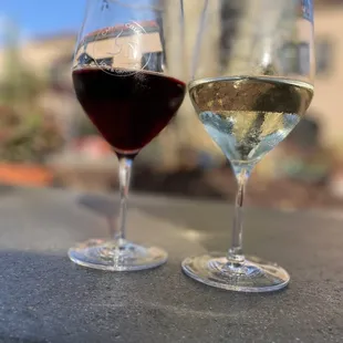 two glasses of wine