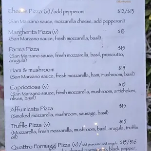 menu