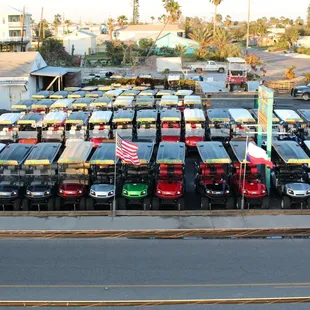 Clean, Shinning carts ready to have you looking like the coolest guest in town