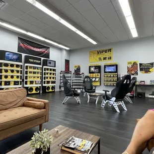 a woman sitting on a couch