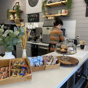 Rachel making my coffee