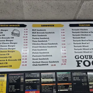 Updated menu and prices 09/30/23