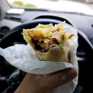 Good size 3 meat  breakfast burrito. You already know, delicious.