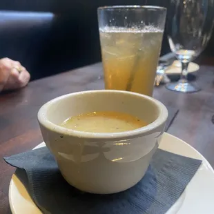It appears that a cup of soup is the same quantity as a bowl of soup..except the bowl is more pricey