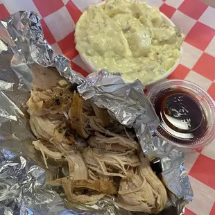 pulled pork and mashed potatoes