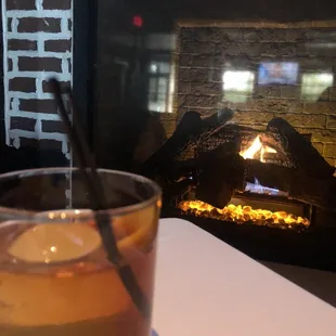 Old fashioned right next to the fire place