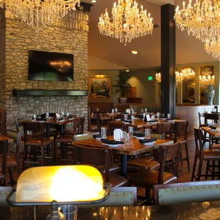 View of the bar into the main dining room