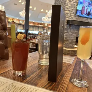 Tequila Bloody Mary and mimosa