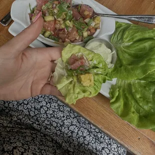 Ahi Poke Lettuce Wrap