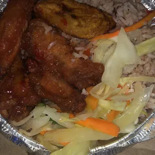 Wings and rice