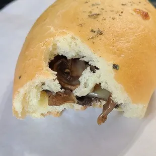 Mushroom and provolone cheese bun