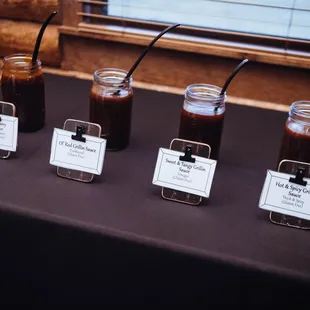 The different sauces are all delicious, and many guests commented on how cute the mason jars were!