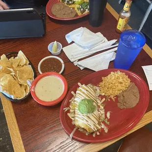 Chimichanga and tacos