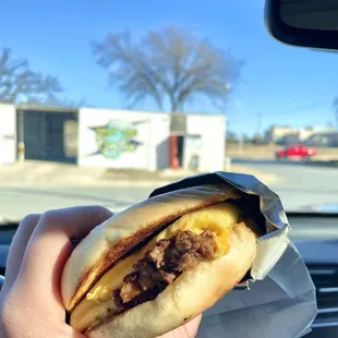 Brisket egg &amp; cheese bagel