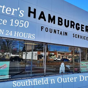 the front of the restaurant