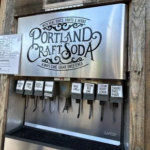a sign for portland craft soda