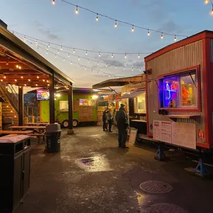 people standing outside