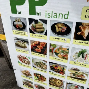 a variety of food items