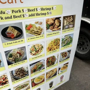 a variety of food items