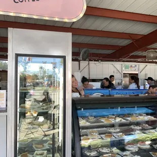 Homemade Pies!! Notice the friendly person ready to help on the right?