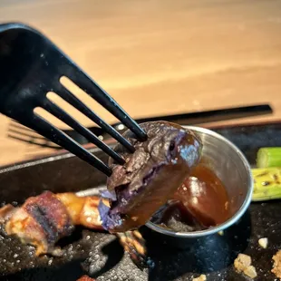Fingerling purple potatoes