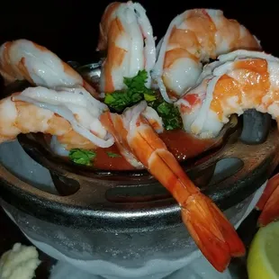 a bowl of shrimp