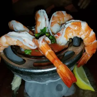 Shrimp cocktail was only good part of meal.
