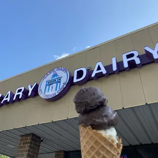 a cone of ice cream