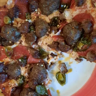 Meatlover&apos;s with added jalapeños.