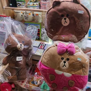 Brown, Brown pillow, and his sister, Choco (as a pillow)