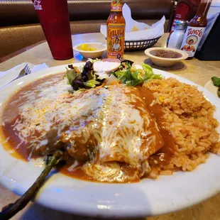 #3 combo - Chile Relleno, Cheese Enchilada, Rice &amp; Beans