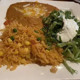 Rice &amp; Bean Plate for the Fajitas