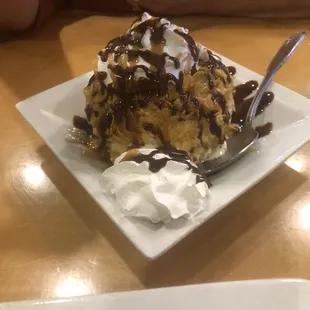 Delicious fried ice cream. Plenty for both of us.