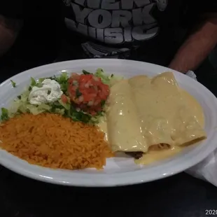 Enchiladas with white sauce.