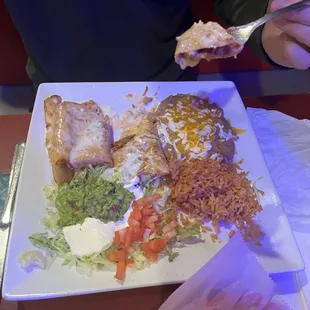 a plate of mexican food