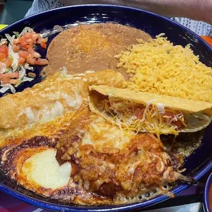 Combination #3 - Taco, cheese enchilada and Chile relleno