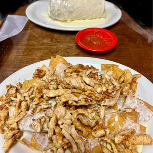 Chicken Fajita Nachos &amp; Giant burrito!