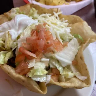 Taco salad fajita lunch. Very good.