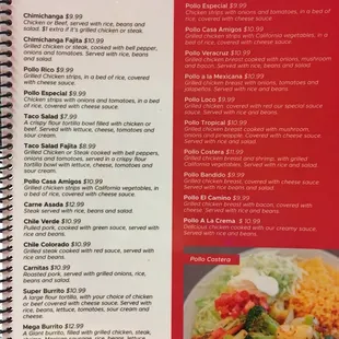 menu, tacos