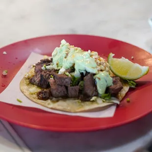 Carne Asada Taco (large pieces of meat)