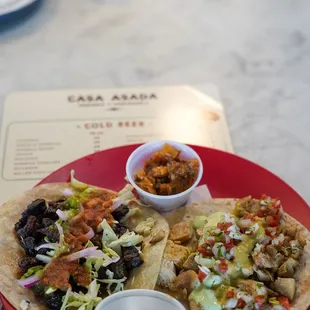 Beef Chicharron Taco and Chicken Taco