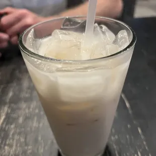 a close up of a drink