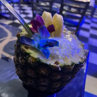 the inside of a pineapple