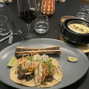 Asada Tacos with Bone Marrow