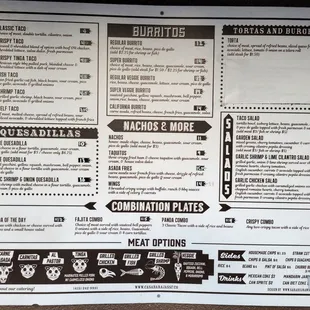Menu outside