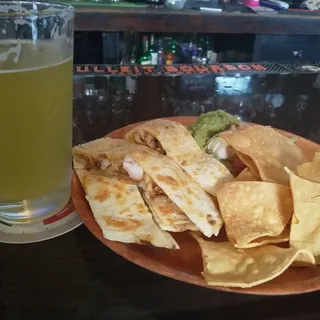 Garlic Shrimp and onion Quesadilla