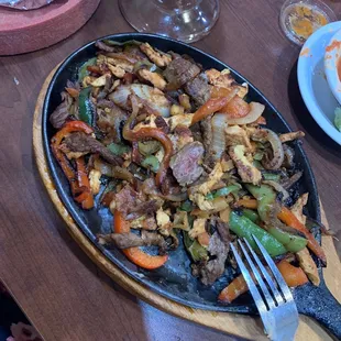 This is the Fajitas Supremas. So very delicious!!! Clean place, great service, fantastic food!